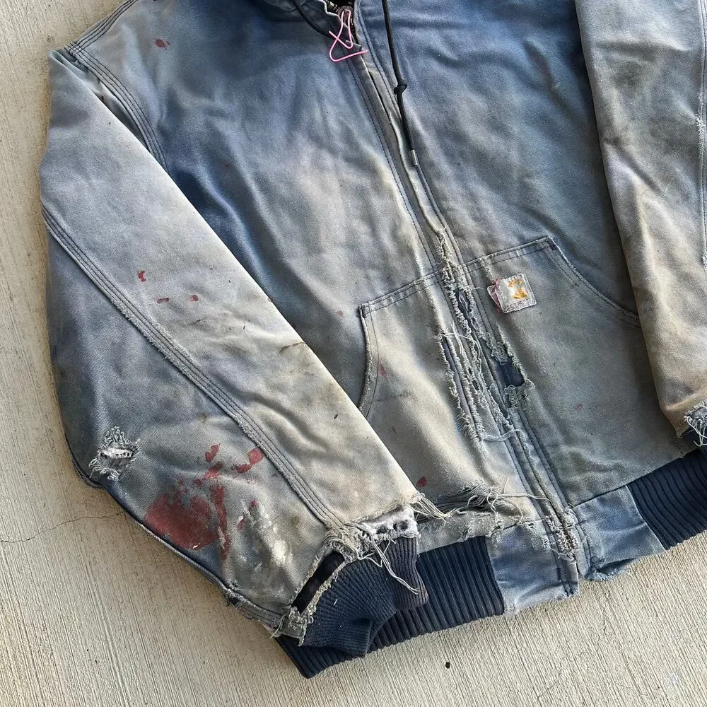 Carhartt J140 NVY faded blue hooded work wear jacket